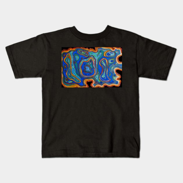 Stocksom Blue Agate Kids T-Shirt by stocksomart